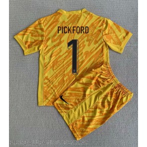 England Jordan Pickford #1 Torwart Replik Heimtrikot Kinder EM 2024 Kurzarm (+ Kurze Hosen)